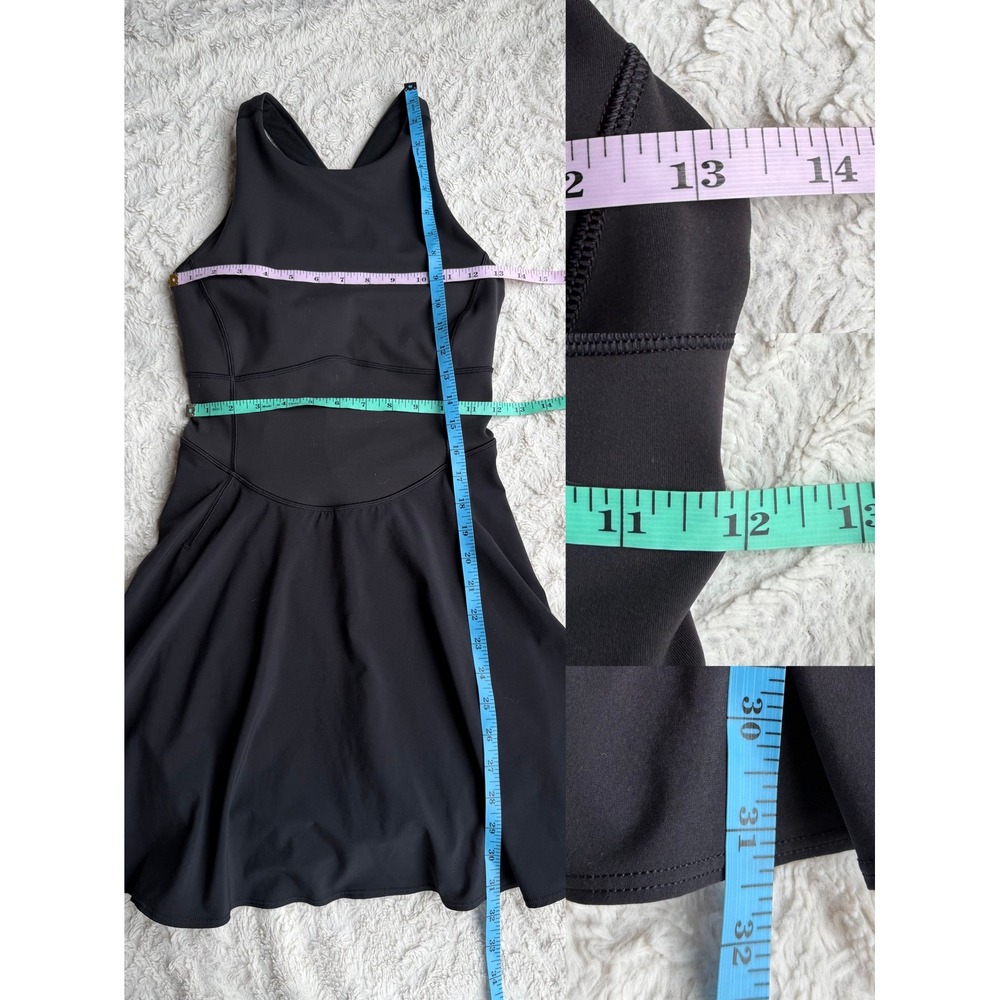 Lululemon Court Crush Dress Black Tennis Exercise Pickleball W1DHYS Size 6 - Picture 3 of 15